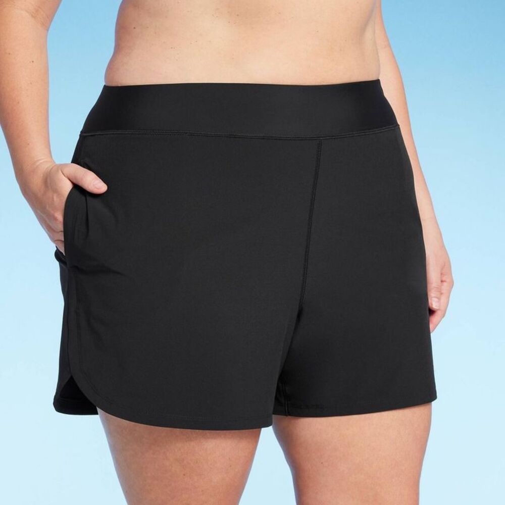 Lands' End Women's 5" UPF 50 Swim Shorts - Black 1X